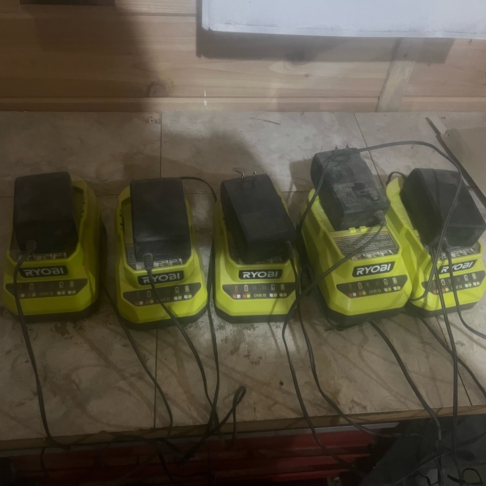 Ryobi Yellow Battery Charger Set